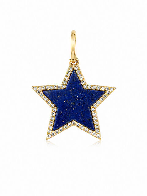 LAPIS STAR 14-carat gold and diamond charm