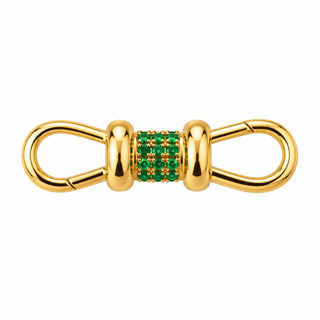 DOUBLE SIDED EMERALD ALBERT CLIP 14-carat gold connector
