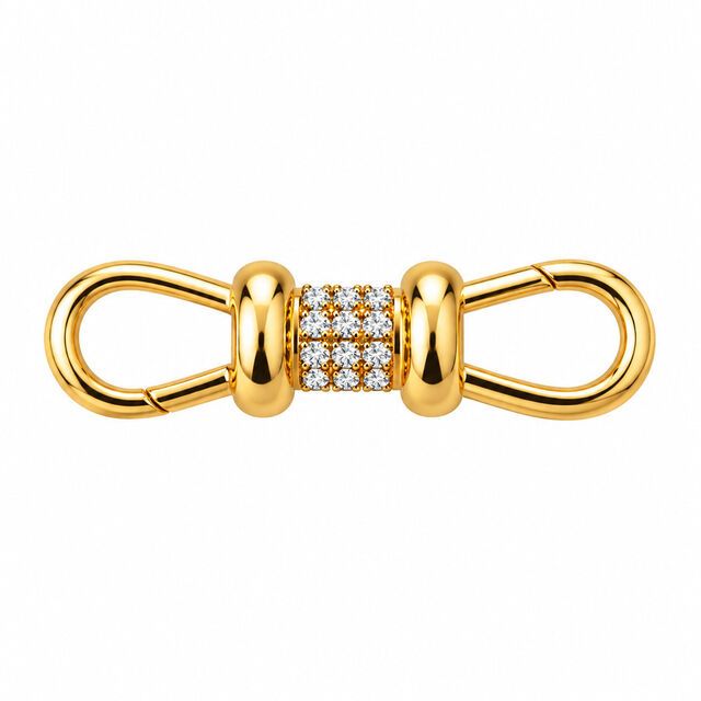 DOUBLE SIDED DIAMOND ALBERT CLIP 14-carat gold connector