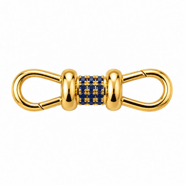 DOUBLE SIDED BLUE SAPPHIRE ALBERT CLIP 14-carat gold connector