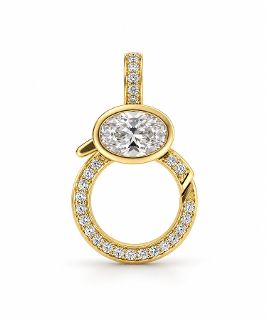 LAB DIAMOND 14-carat gold charm holder