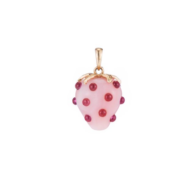 STRAWBERRY OPAL 14-carat gold pendant