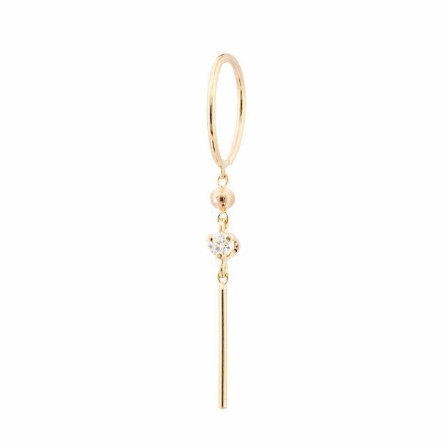 DIAMOND HUGGIE 14-carat gold single earring