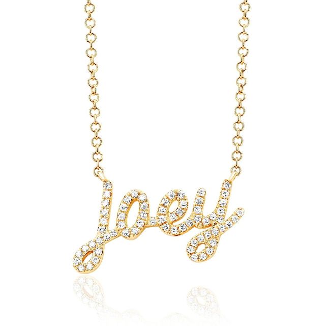 CUSTOM DIAMOND SCRIPT 14-carat gold necklace