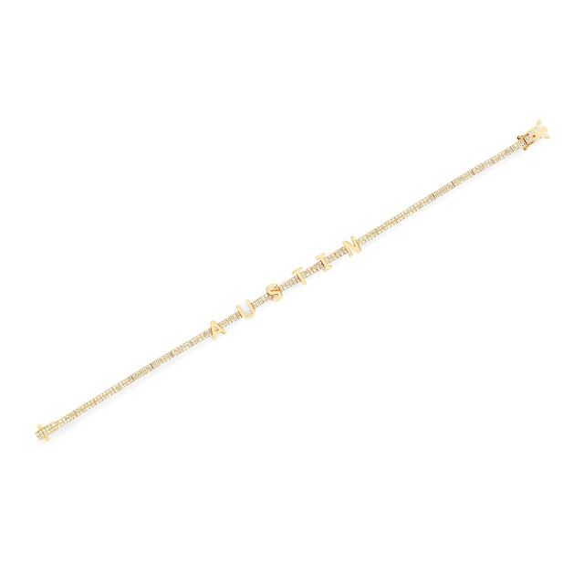 DIAMOND CUSTOM NAME ETERNITY 14-carat gold bracelet