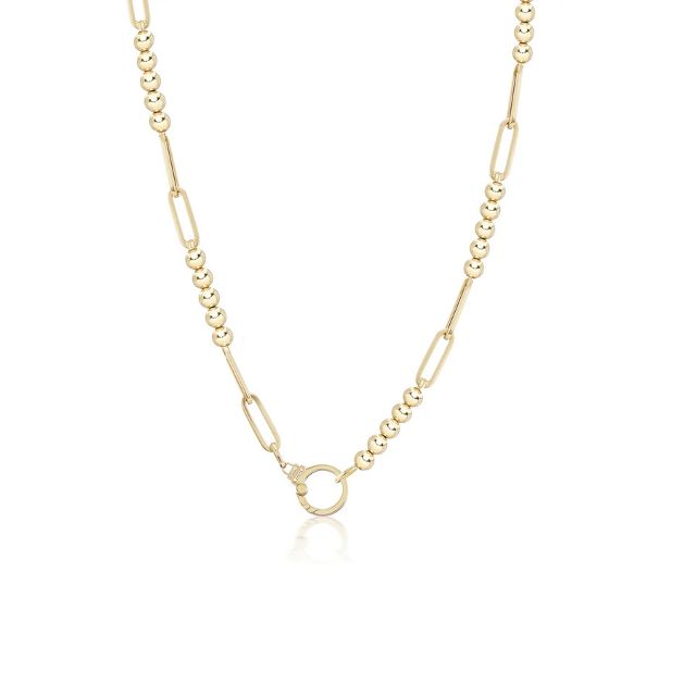 GOLD BEADED PAPERCLIP 18 - carat gold chain