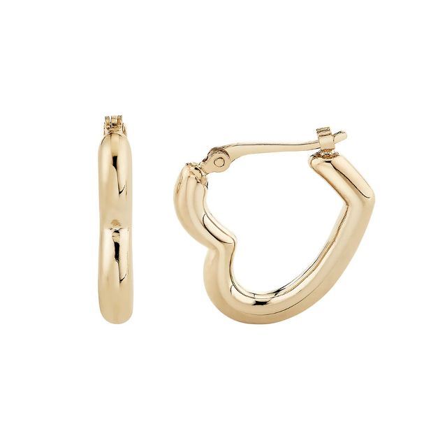 JUNIOR HEART HELIUM 14-carat gold hoop earrings