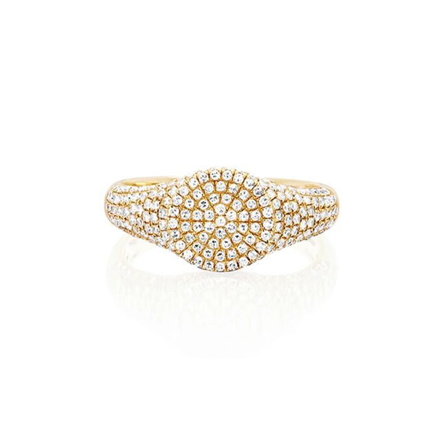 DIAMOND and 14 - carat gold signet ring