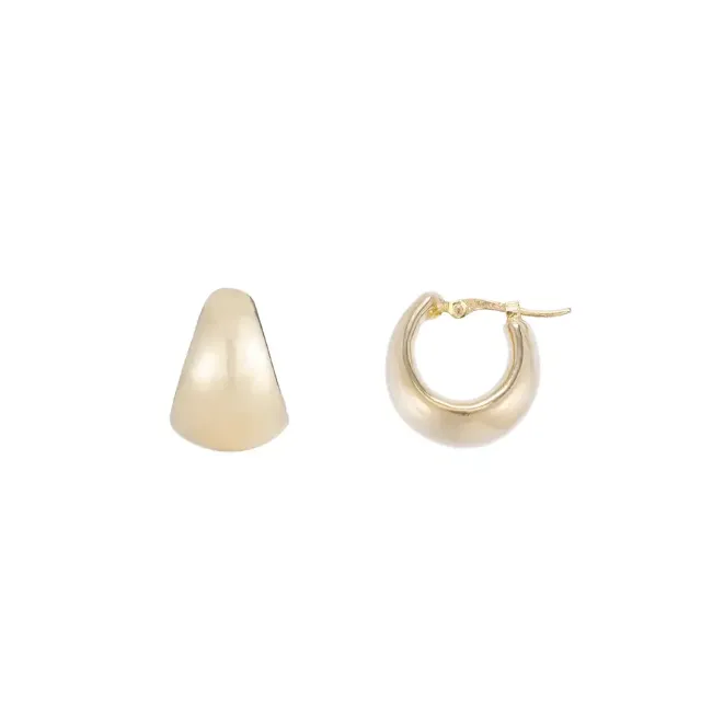 HELIUM HUGGIES 14-carat gold hoop earrings
