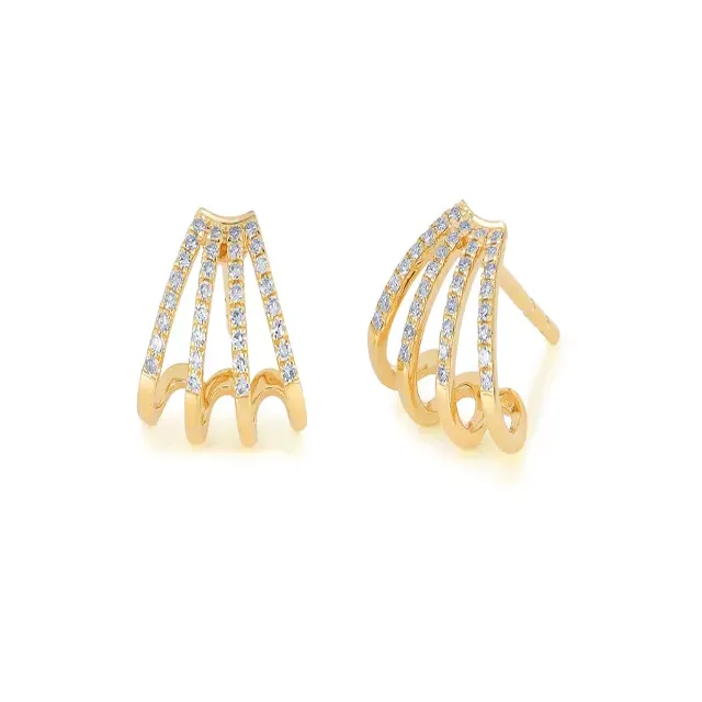 DIAMOND MULTI HUGGIE 14 - carat yellow gold earrings