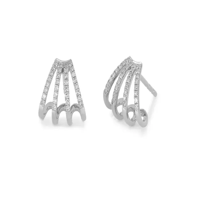 DIAMOND MULTI HUGGIE 14 - carat white gold earrings