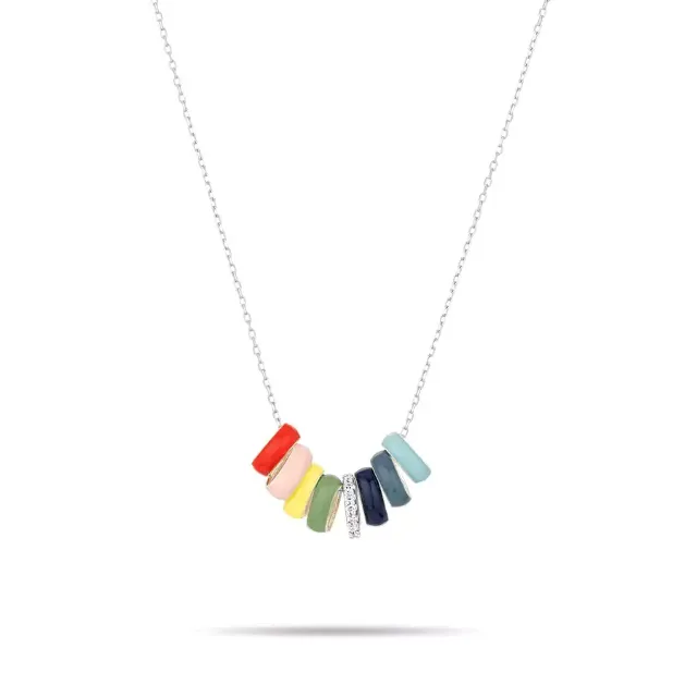 BEAD PARTY CARNIVAL  sterling silver and diamond beaded necklace