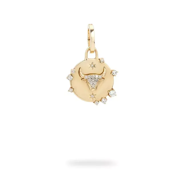 ZODIAC DIAMOND 14 - carat gold hinged charm