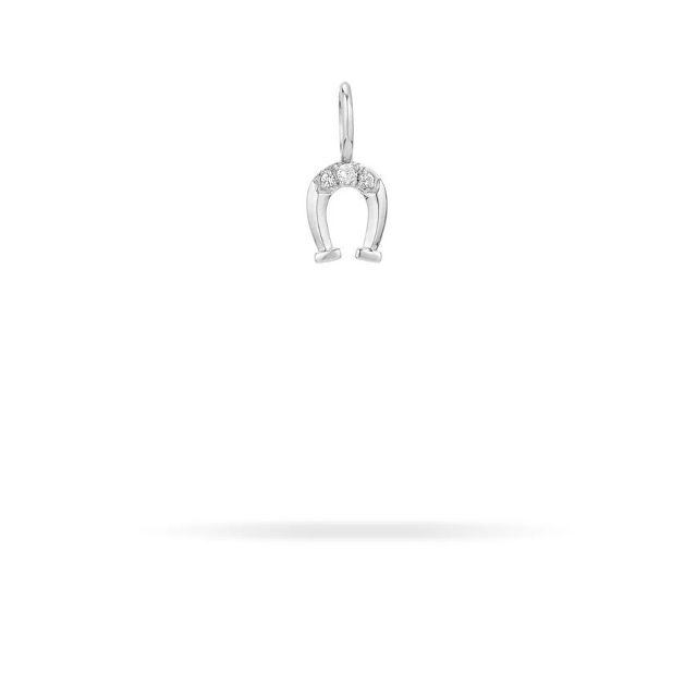 MINI DIAMOND HORSESHOE sterling silver charm