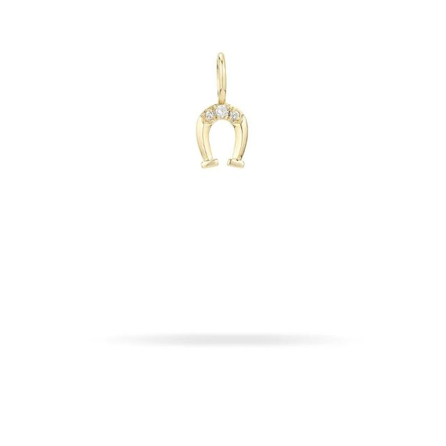 MINI DIAMOND HORSESHOE 9-carat gold charm
