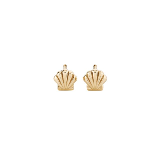 PETITE SCALLOP SHELL 14-carat gold stud earrings