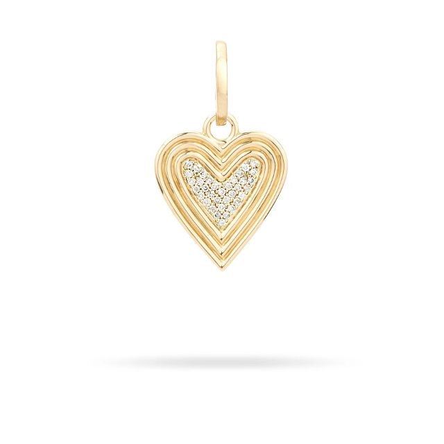 MAKE YOUR MOVE 14 - carat gold and pave diamond hinged charm