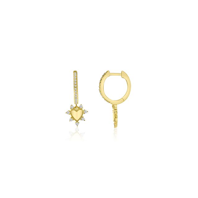 RADIANT HEARTBURST 14-carat gold and diamond earrings