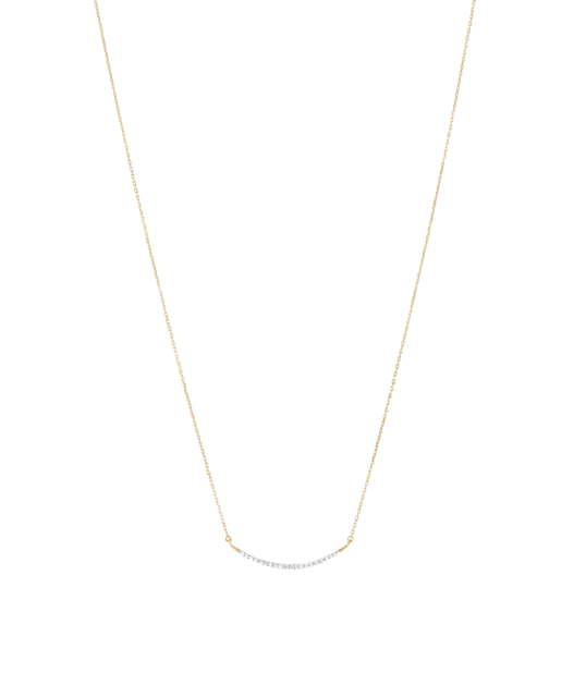 LARGE PAVE CURVE 14 - carat gold and diamond necklace