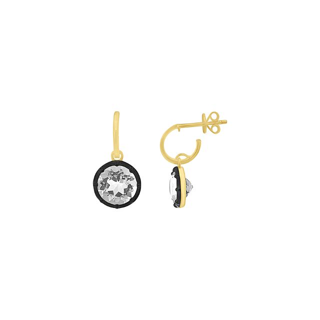 SPOTLIGHT DROPS 14-carat gold and white topaz earrings
