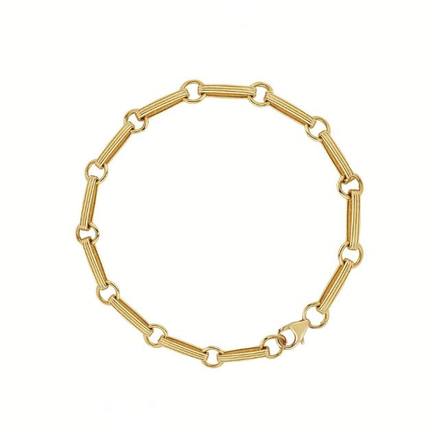 ERNIE 14-carat gold elongated book link handmade bracelet