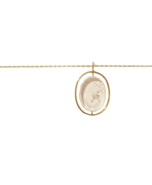 LAMOUR No1 yellow gold and crystal necklace