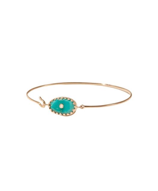 ORSO yellow gold, turquoise and diamond bracelet