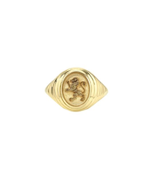 LION Tiered Fantasy 14 - carat gold signet ring