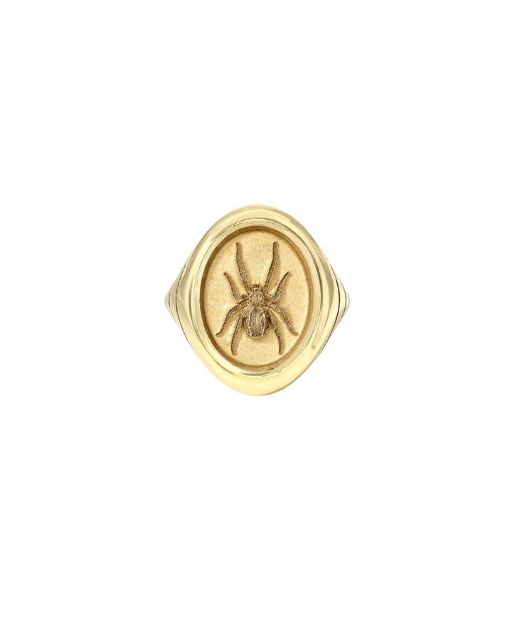GRANDFATHER SPIDER Tiered Fantasy 14 - carat gold signet ring