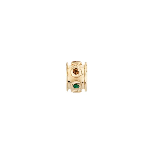 RAINBOW SAPPHIRE 14-carat gold rondelle bead