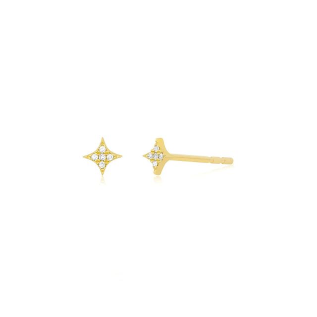 DIAMOND SPARKLE 14 - carat yellow gold stud earrings