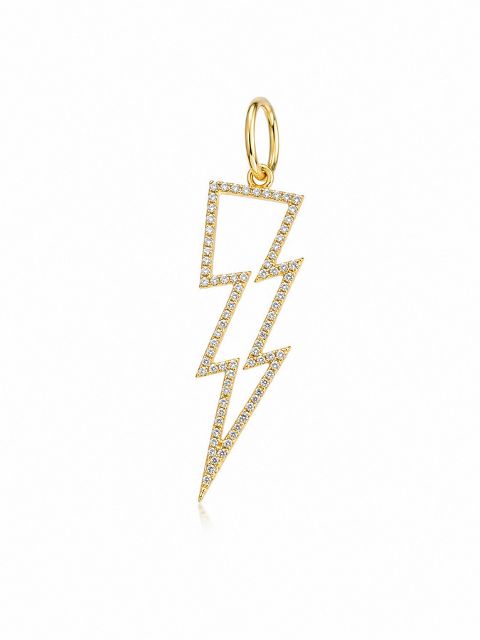 LIGHTNING BOLT 14-carat gold and diamond charm