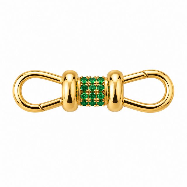 DOUBLE SIDED EMERALD ALBERT CLIP 14-carat gold connector