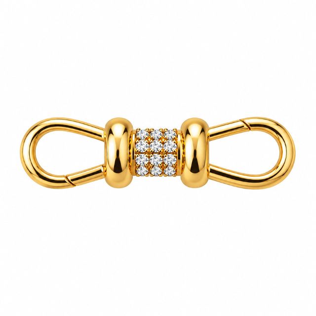 DOUBLE SIDED DIAMOND ALBERT CLIP 14-carat gold connector