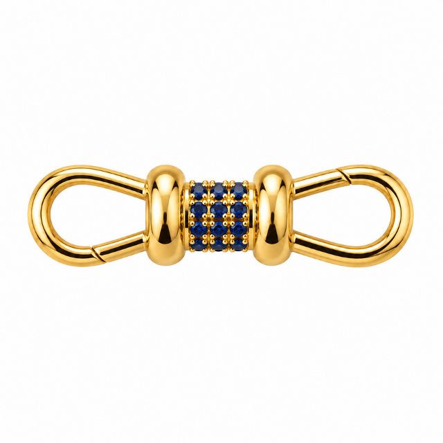 DOUBLE SIDED BLUE SAPPHIRE ALBERT CLIP 14-carat gold connector